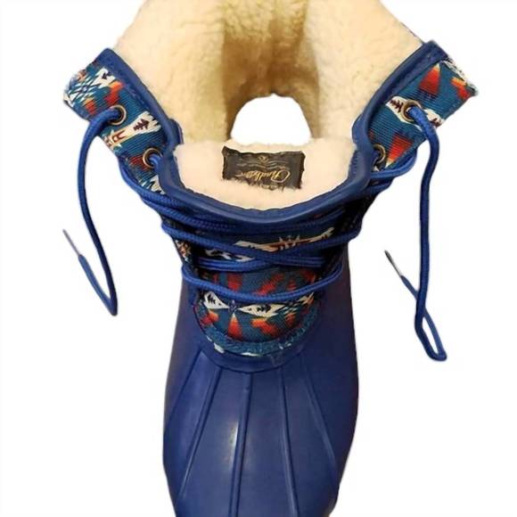 NEW PENDLETON women’s heritage tucson print duck short fashion boots in navy - Picture 2 of 3